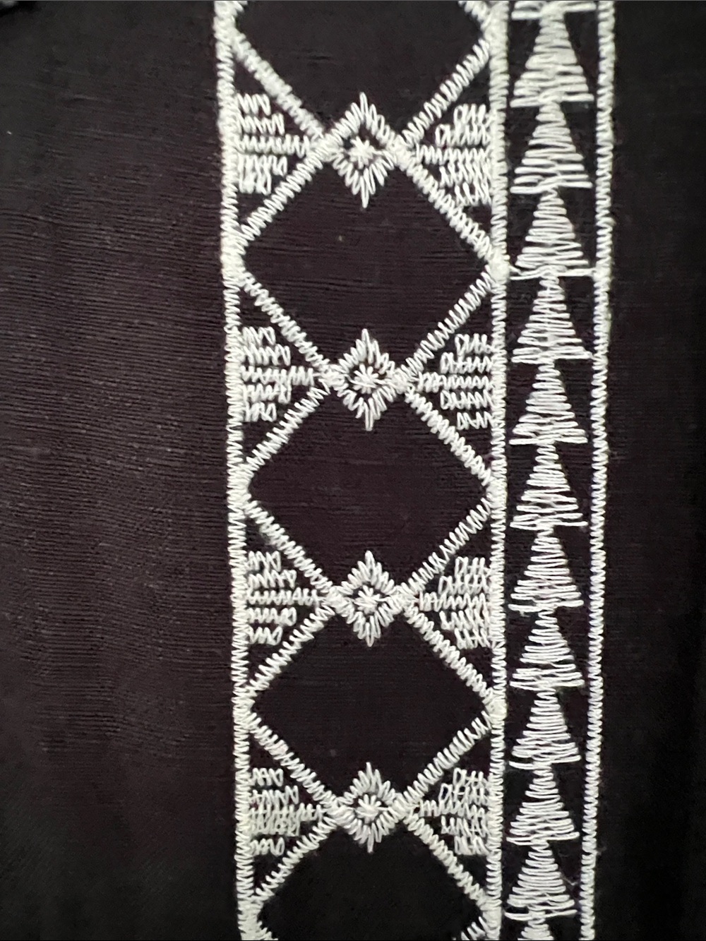 Zara Black Maxi Dress with Off White Embroidered Trim - Picture 3 of 3